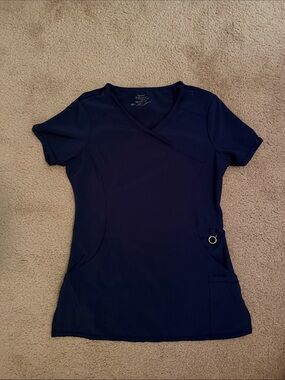 Women's Navy V-Neck Medical Scrub Top - Cherokee Infinity